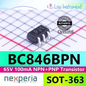 5 BUAH - BC846BPN 65V 100mA NPN+PNP Transistor PJ PJt SOT-363 Nexperia Original - 5 BUAH