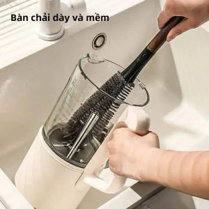 Bàn chải cọ đa năng rửa Máy Xay Sinh Tố Bình Nước Cốc Chén Cán dài Đầu Sợi Mềm Thiết Kế 90° Xoay 360 Tiện Lợi