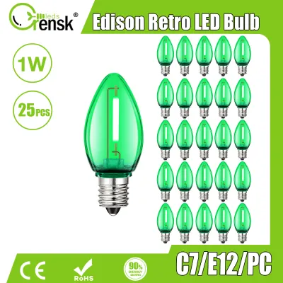 C7 Candle Led Bulb 1w Multicolor RGB Plastic Light Bulb E12 Candelabra Base PC Mini Candle Lamp for For Christmas Tree Party Garden Yard Wedding Decoration Buddha Headlights