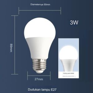 Lampu bohlam LED bola lampu 6500k putih tahan air ip30 25W 18W 15W 12W 9W 7W 5W 3W
