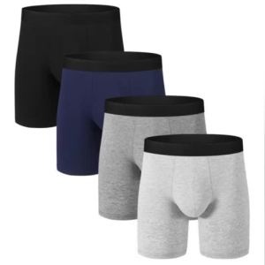 Mens Cotton Boxer Briefs Multipack 3D Contour Pouch Tagless Underwear No Curl Up