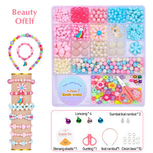 DreamBaby Beads Kit DIY Gelang Manik Manik Box Paket Meronce Manik Manik Set 19 Grids