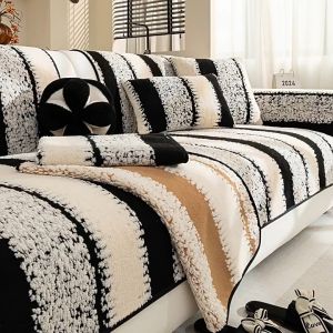 Plush Sofa Cushion Soft Anti Slip Leather Cushion Cloth High-end Feeling Cover Cloth Home Decor