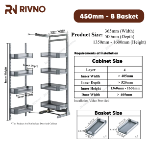 Rivno Aluminum Alloy  Luxury Pantry Organizer Kitchen Cabinet Aluminum Glass Pull Out Pantry Unit for Kitchen