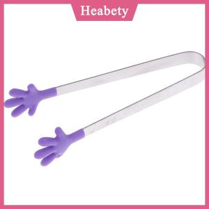 Heabety Silicone thép không gỉ nấu ăn nhà bếp Ice tong thực phẩm BBQ salad tay Clip