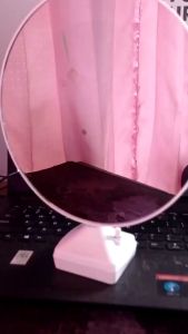 SEHARI JADI jam Cermin Mirror Kaca Magic Ajaib Frame Foto Lampu LED Hadiah Kado Gift Hampers Custom Ultah Anniversary Wisuda Wedding Kado Valentine Natal Unik Mewah Lucu Bentuk Bulat Love Bunga Flower