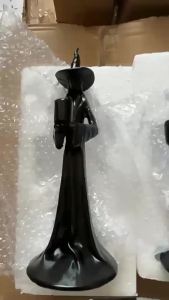 xpkQ New Halloween Decorations Handmade Black Witch Statue Candlestick Home Decor Resin Witch Candle Holder Ornament 9N5Q1