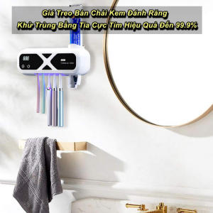 Giá Treo Bàn Chải ToothBrush Holder Khử Trùng Bằng Tia Cực Tím Hiệu Quả Đến 99.9% - EuroHome