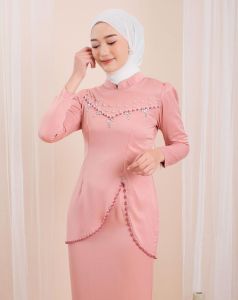 FELICIA Kurung Kondangan Elegan Anisa Blue Bordir Bordir Premium