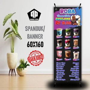 Cetak Banner Cetak Spanduk BOBA BANG ALIF Ukuran 60X160160X60 CM  BISA REQUEST