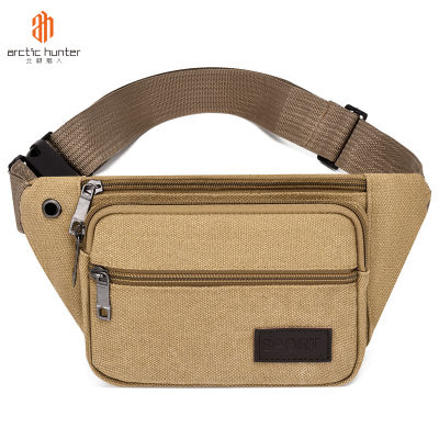 ARCTIC HUNTER Men's bag Men's waist pack canvas waist pack new fashion multi-layer large capacity oblique cross bag mobile phone bag business bag