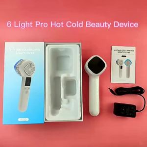 Cold Hot Ice Hammer Face Massager 3-in-1 Skin Lifting Device 6 Color LED Light Therapy for Face Rejuvenation -5 to 48 Degree Portable Beauty Tool