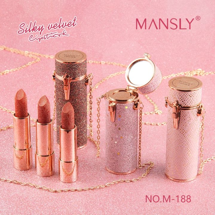 สินค้าส่งจากไทย MANSLY Lipstick ลิปสติกเนื้อซาติน สีสวยกลบสีปากได้ดี มี