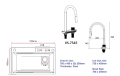 Nobel Stainless Steel Nano Waterfall Kitchen Sink In Gunmetal. 