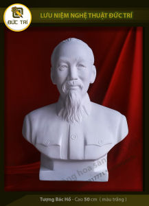 TƯỢNG BÁC HỒ - CAO 50cm  . *Chất liệu Thạch cao ( màu trắng  màu nhũ đồng) *Chất liệu nhựa Composite ( màu trắng  màu nhũ đồng)