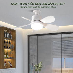 Quạt trần mini có đèn led nhiều chế độ đui xoáy E27 kèm theo điều khiển từ xa (remote) đường kính quạt 52cm