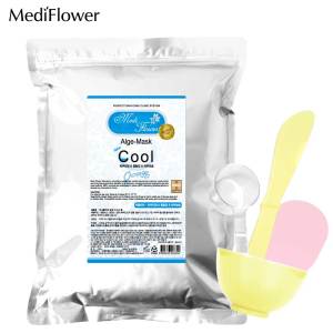 [Mediflower] New Alge Korean Facial Modeling Mask Pack (Powder) 9 Type 1Kg + Pack Tools 4 Kit  - Aesthetic & Spa Use (Collagen Vitamin Pearl Chlorella Aroma Cool Aloe Papain Green Tea) Best Korean Skincare Clinic Whitening & Moisture