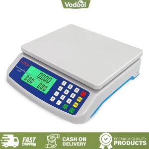 [VSC] 40kg/1g Large Digital Kitchen Scale Multi-Function Price Computing Scale with Tare Function Stainless Steel Counting Scale for Meat Vegetables