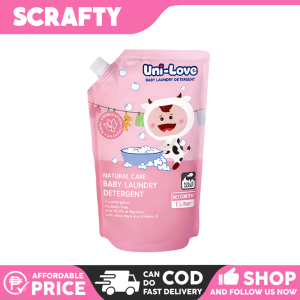 Scrafty 3pcs Unilove Baby Laundry Detergent Liquid | 1 Liter Gentle Fabric Wash Panglaba Sabon Pang Baby Clothes Hypoallergenic Mild Fresh Clean Panglabada ng Baby Damit Newborn Infant Safe Stain Remover Soft Fabric Care Banayad