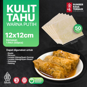 KULIT TAHU TAWAR PUTIH UK 12X12 HALAL | ISI 50PCS COCOK UNTUK DIMSUMLUMPIA KULIT TAHUGOHYONG