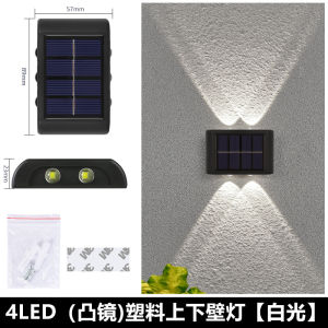 Đèn Tường Năng Lượng Mặt Trời 6LED Đèn Tường Ban Công Chống Nước Ngoài Trời Cho Sân Vườn Đèn Trang Trí Cảnh Quan Sân Vườn Đèn Tường Ngoài Trời Năng Lượng Mặt Trời