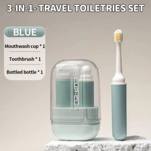 Toothbrush Travel Kit 3 In 1 Portable With Case Compact Mini Oral Hygiene Set For Travel Daily Use Essential