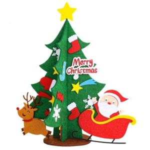 DIY Miniature Christmas Tree Set For Desktop Decorating Includes Multicolored Ornaments And Star Decors Holiday Gift