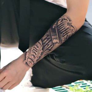 11.11 1Pcs Dark Floral Waterproof Temporary Tattoo Stickers Lasting 1-2 Weeks Simulates Semi-Permanent Fake Tattoos h261010
