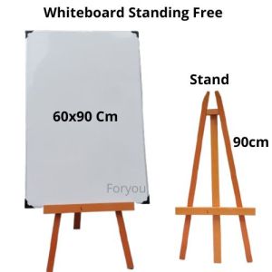 1 Set Whiteboard Standing 60x90 cm + Stand - Penyangga Papan Tulis Free Spidol Penghapus