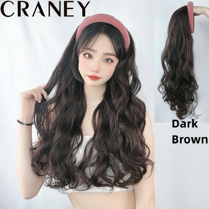 60 cm Wigs with long curly hair Headband wig in one piece long
