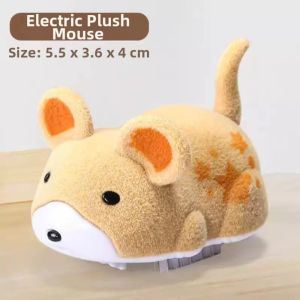 INNEWIN Plastic Electric Hamster Toy Simulated Plush Pet Interaction Toy  Boredom Relief Cat Teasing Stick Indoor Play