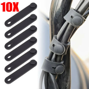 Christmas gift 【AYLMER】 10Pcs Motorcycle Rubber Frame Securing Cable Wiring Harness Power Cord Tie Clutch Line Brake Cable Ties Elastic Fix Accessories