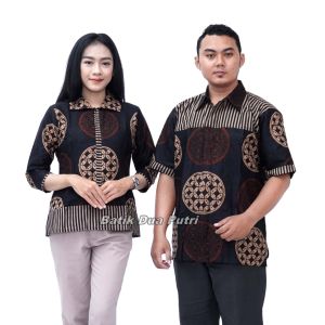 Batik Couple Blouse Atasan Batik Kemeja Batik Pria Size S-M-L-XL-XXL-3L-4L-5L By Batik Dua Putri Collection = BARCALONA