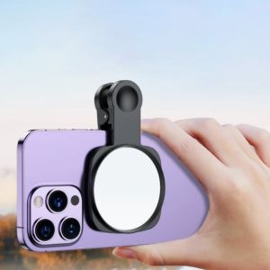 [แท้💯] กระจกเซลฟี่ความละเอียดสูงแบบพกพาพร้อมกล่องเก็บคลิปสําหรับโทรศัพท์มือถือการสะท้อนด้านหลังไม่ทําลาย niversal Clamp