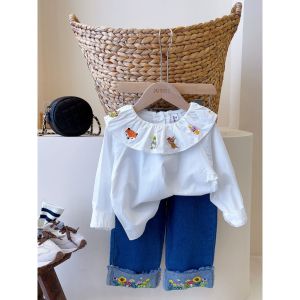 (LOLI-JKT) BS- 457 SETELAN ANAK CEWEK KERAH KARTUN SIZE 100-140