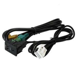 Auto Accessory for B6 B7 RCD510 USB AUX Switches Plug with Cable Replacement AUX USB Switches Port Easy Installation