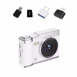 6k Hd Digital Camera 6400W 2.4in Ips Display With Fill Light 8x Zoom Video Camera Student Ccd Portable Selfie Camera