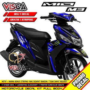 【Beli 1 Gratis 1】Decal Mio M3 125 Full Body - Stiker Mio M3 Full Body - Dekal Mio M3 Full Body - Striping Mio M3 Full Body Variasi Tech 3