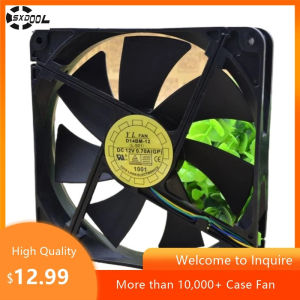Power Supply Fan PSU 140mm 14025 14cm 12V 0.70A Dual Ball Bearing PWM Power Cooling Fan D14BM-12 for High Performance Systems