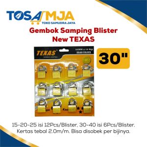 TEXAS brand Gembok Samping / ANTI MALING BLISTER anak kunci 2 pcs UKURAN 15mm 30mm