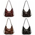 TSEVD Solid Color Multiple Pockets Backpacks Y2K Style Large Capacity PU Leather Crosbody Bag Casual Shoulder Bag Women's Backpack Outdoor. 