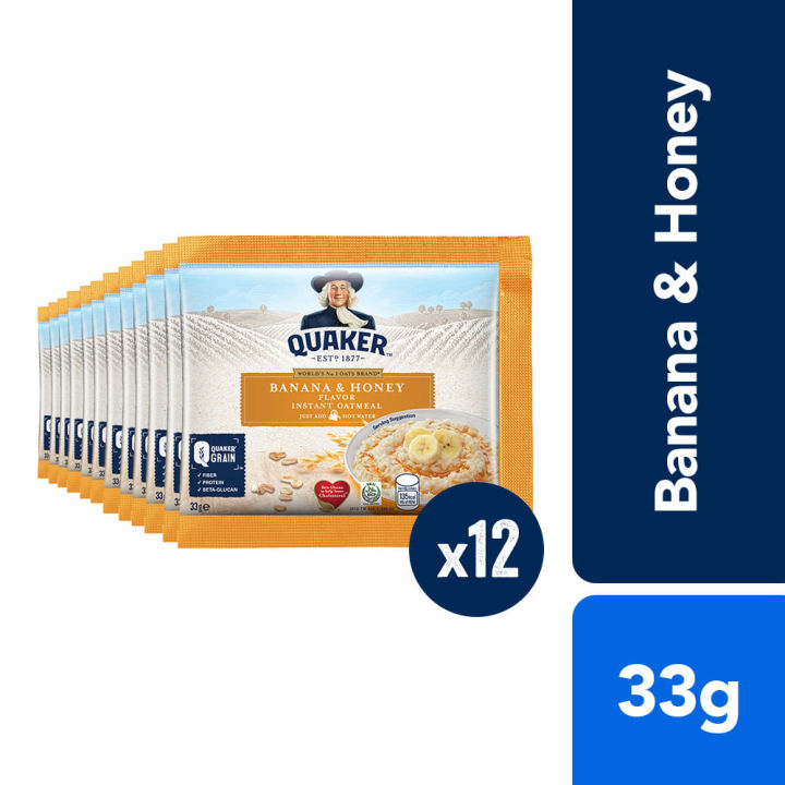 Quaker Flavored Oatmeal Banana And Honey 33g Pack Of 12 Lazada Ph