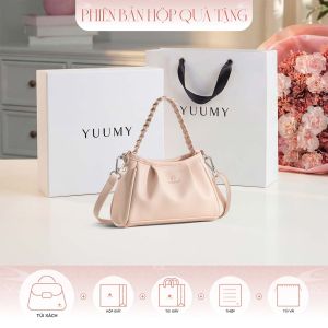Bộ hộp quà YUUMY (Túi đeo chéo nữ YUUMY YN289 + Hộp quà YHQ3T + Túi giấy YTG3T + Túi rút BVR3838 + Thiệp cảm ơn YBT1)
