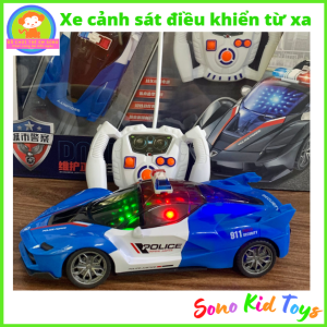Đồ chơi Siêu xe cảnh sát điều khiển có đèn led khiển 4 chiều pin sạc ngoại hình cực chất cho bé - Xe điều khiển từ xa