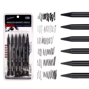 Artists Woodless Charcoal Pencil SetIncluding Soft Medium and HardHB/2B/4B/6B/8B/EE Non-wood Graphite and Charcoal Pencil for DrawingWritingShading Sketching
