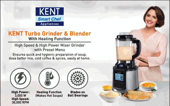 KENT Turbo Power Ice Mixer Automatic Menu Blender Grinder Juicer Vege Smoothie Soup Maker Cooker With Heating Function 2 Years Warranty Lazada