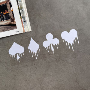 Classic Poker Reflective Sticker Hearts Diamonds Spades Clubs Motorcycle Decal Playful Car Body Window Sticker Motor Accessories for Honda Click PCX Yamaha Nmax Xmax 300