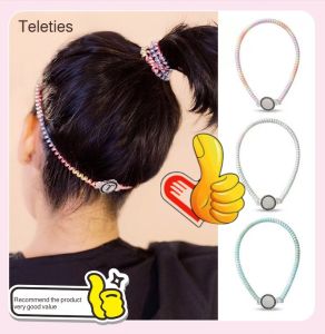 Telephone Line Headband Non-Slip No-Tightening Hair Tie Hair Loose Daily Commuting Women High Head