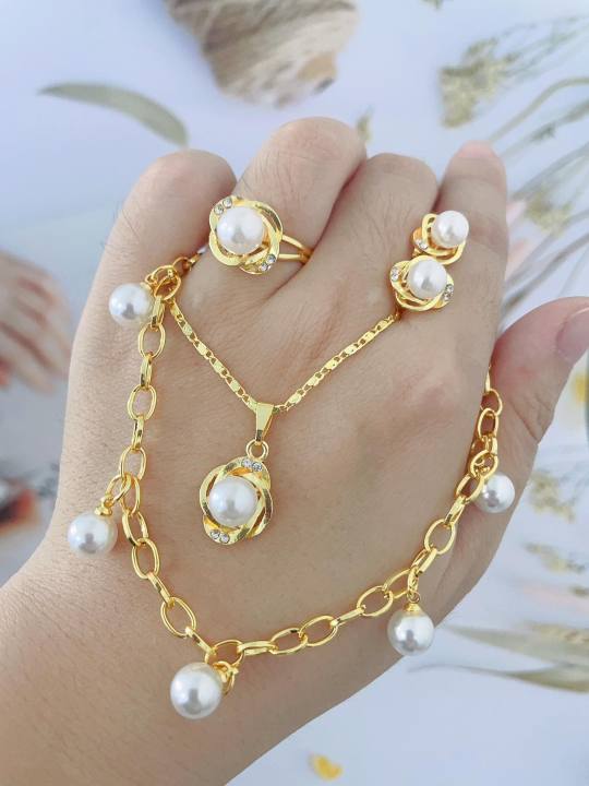 Gold necklace clearance and ring set