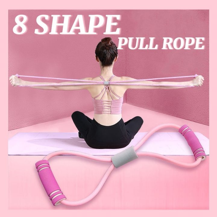 8 Shape)Pull Rope Elastic Bands Yoga Chest Expander Pilates Exercise  Expansion Sport Training Pulling Fitness Equipment